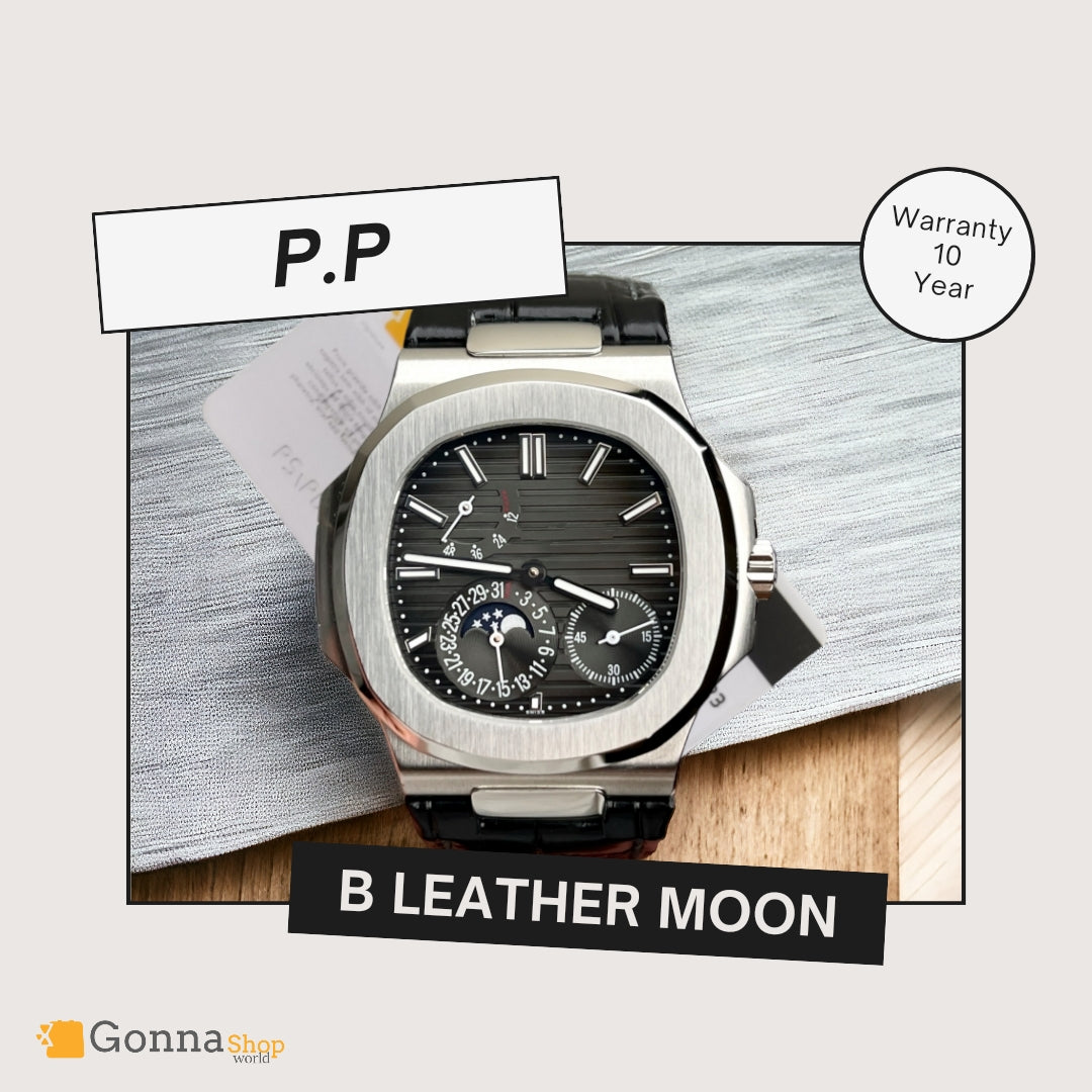 Luxury Watch P.p Moon Black leather