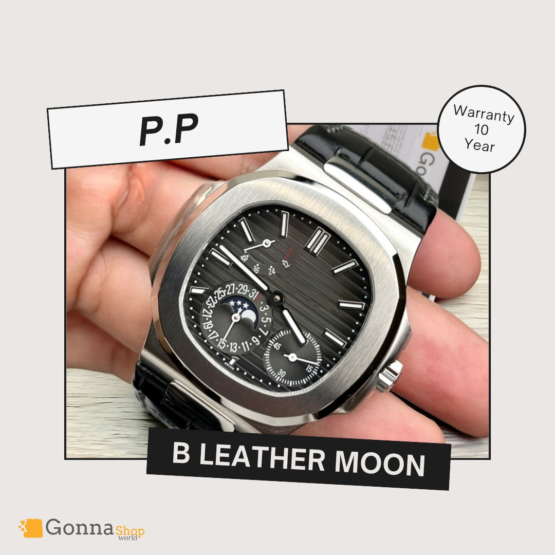 Luxury Watch P.p Moon Black leather