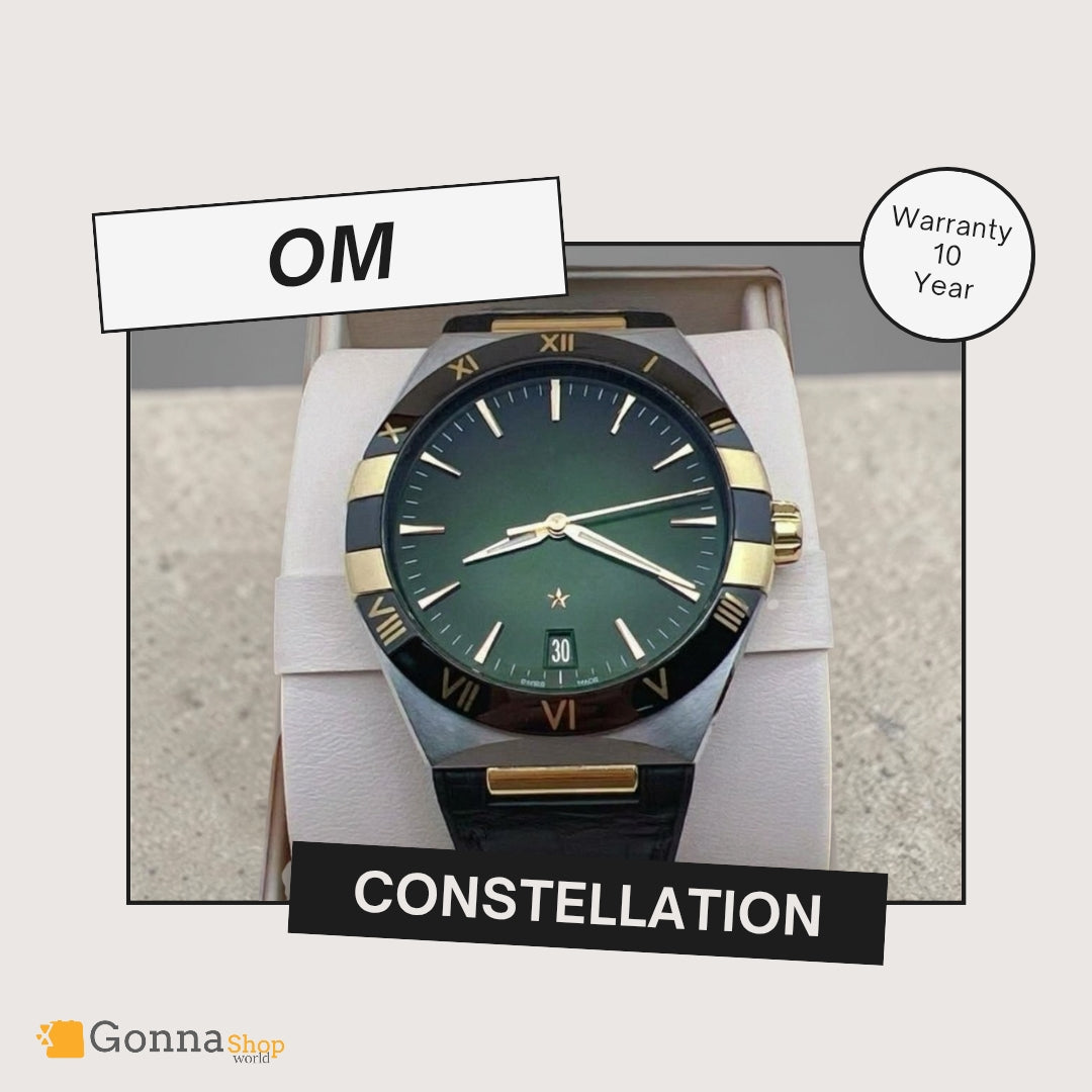 Luxury Watch OM Constellation Green Leather