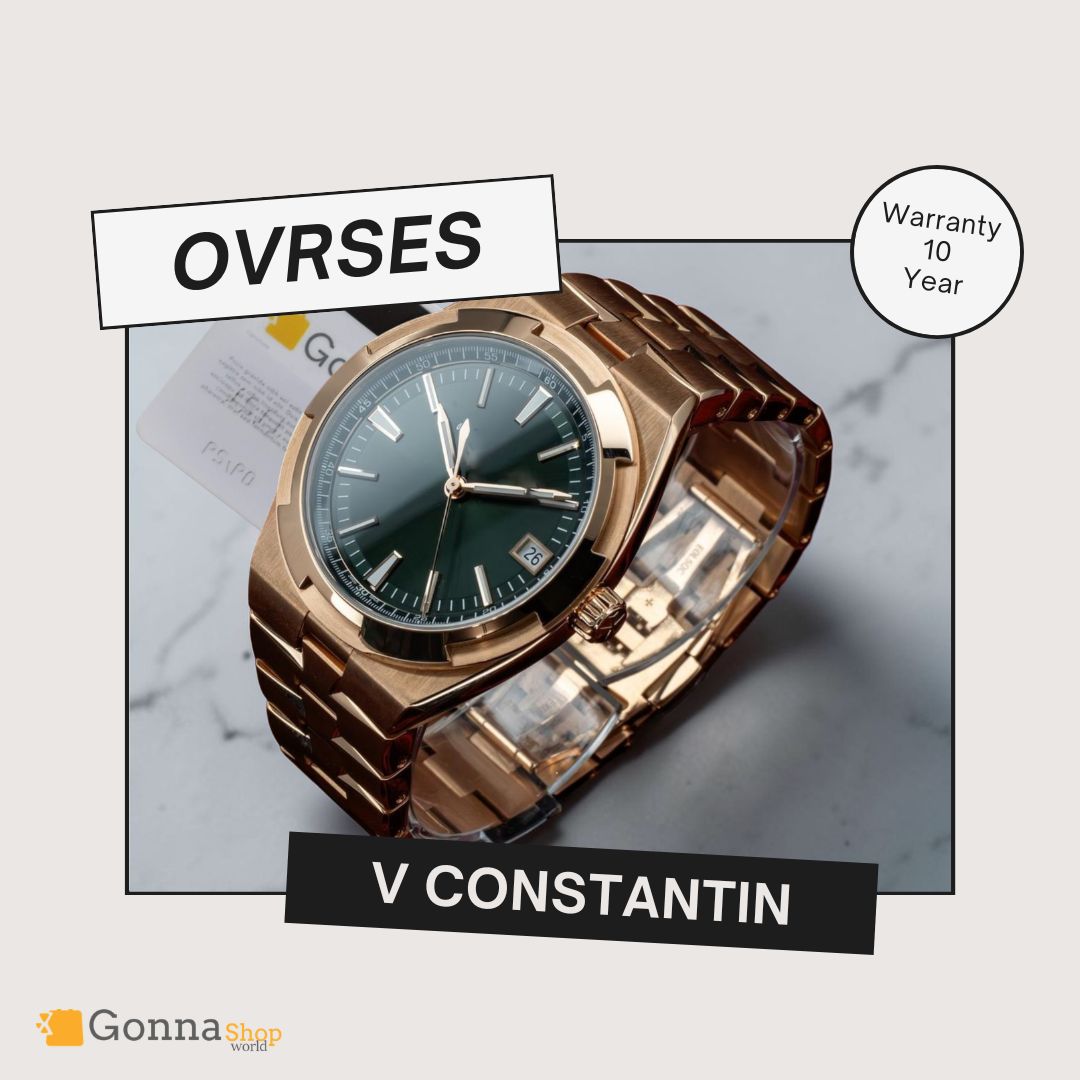 Luxury Watch V Constantin Pink Gold Green