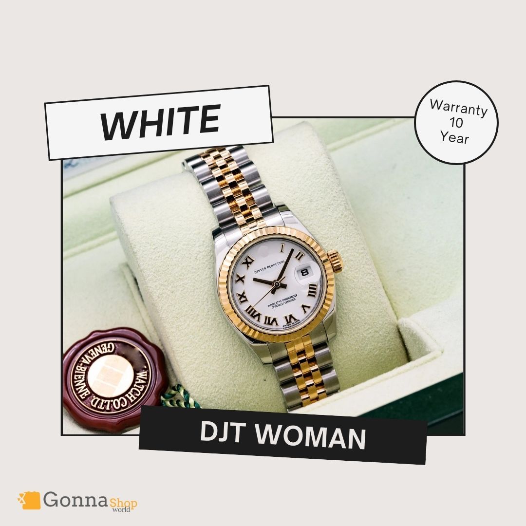 Luxury Watch DJT Half Gold White 36 For Woman 18k Plated