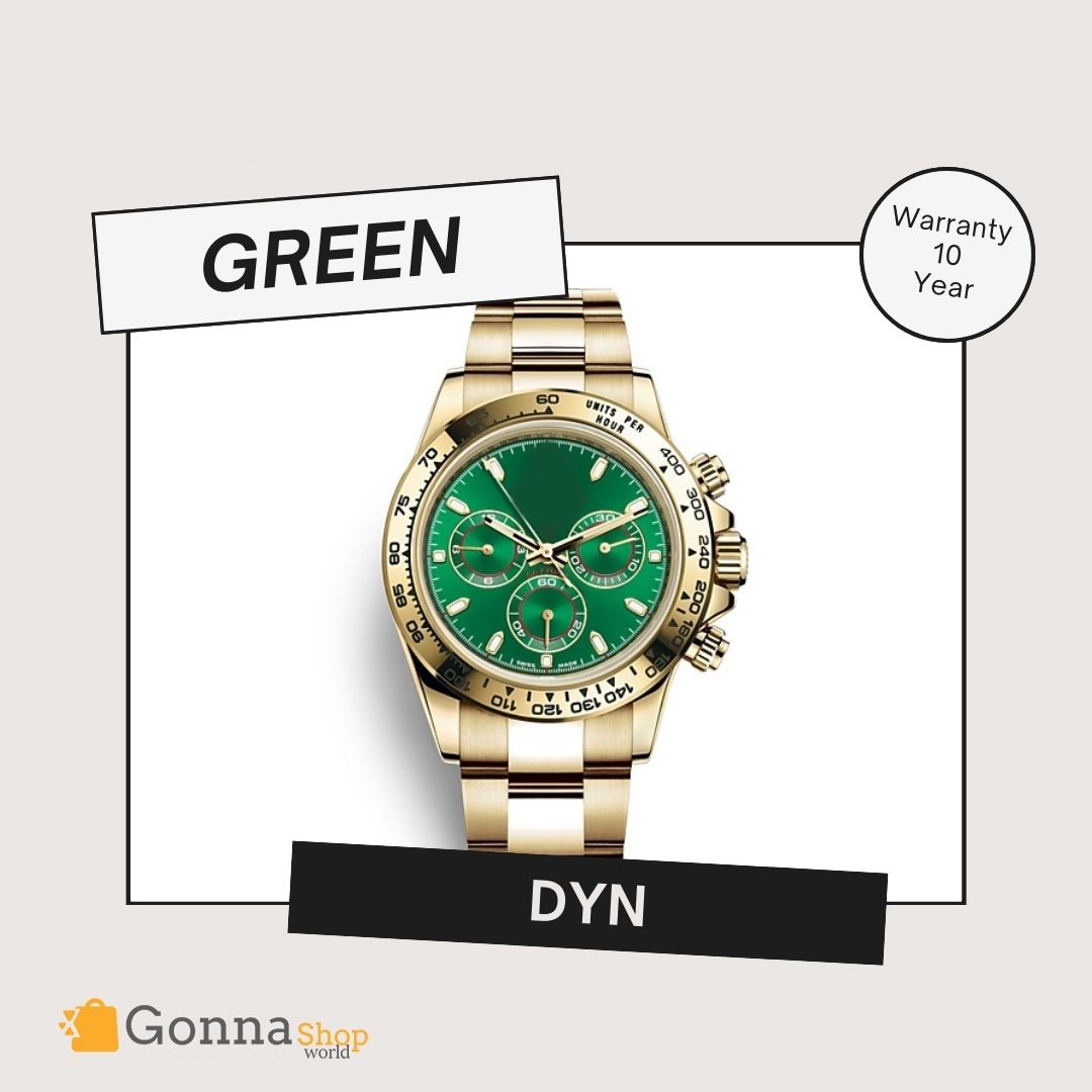 Luxury Watch DYN Green All gold 18k Plated