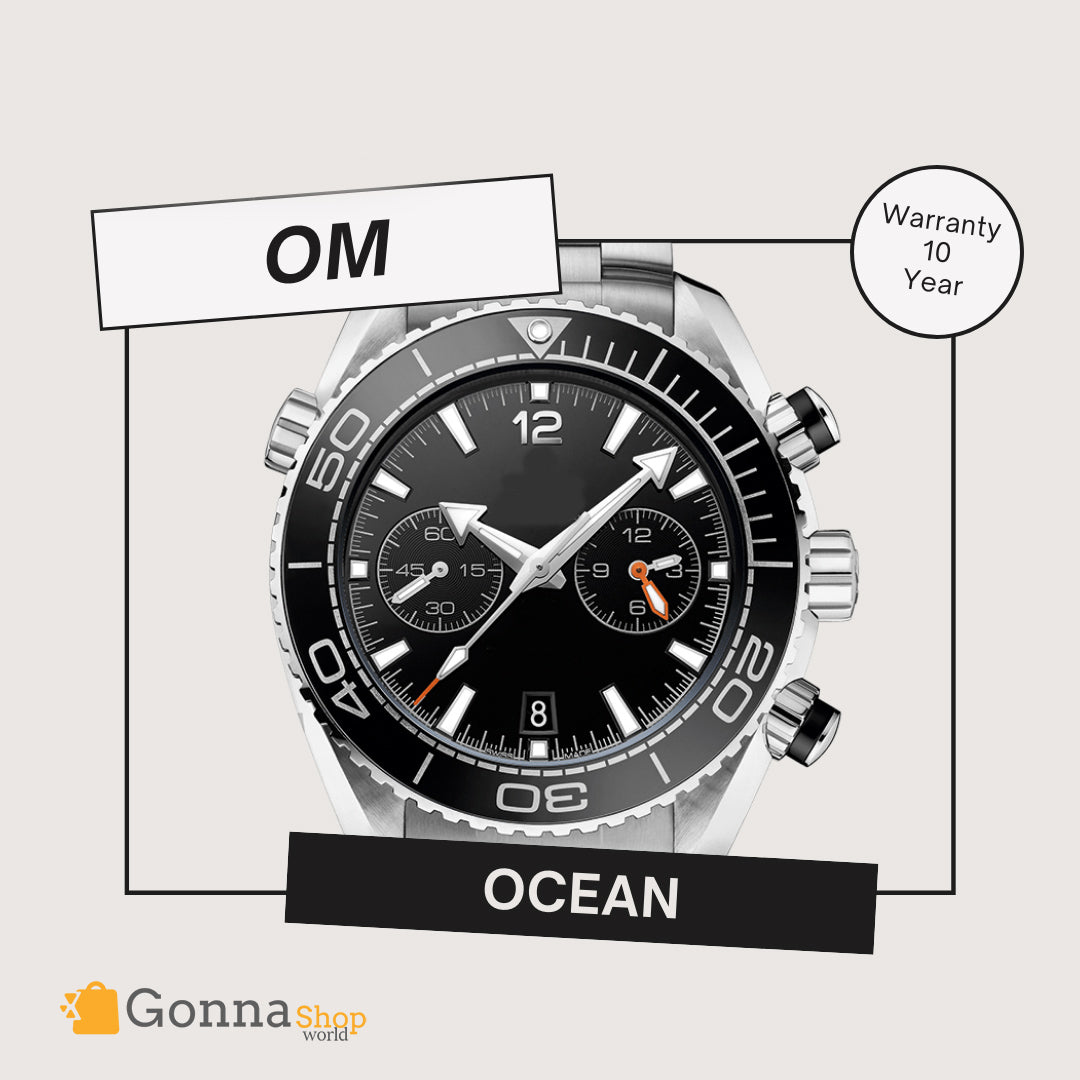 Luxury Watch OM Ocean Black Silver