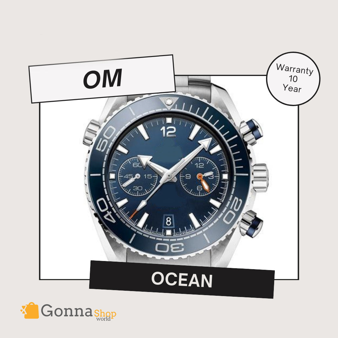 Luxury Watch OM Ocean Blue Silver