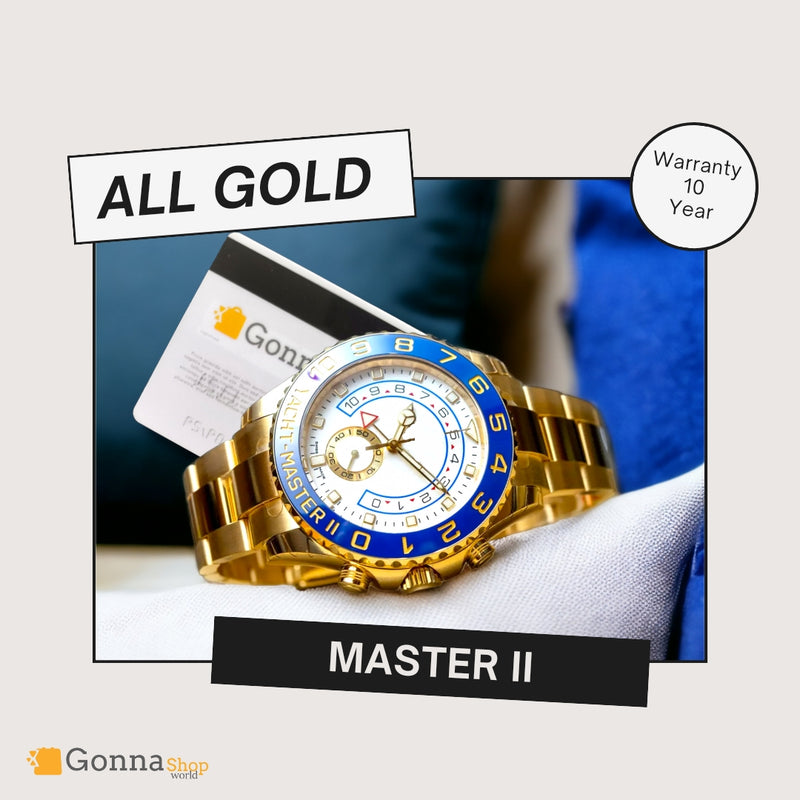 Luxury Watch Mstr II All Gold 18k Plated
