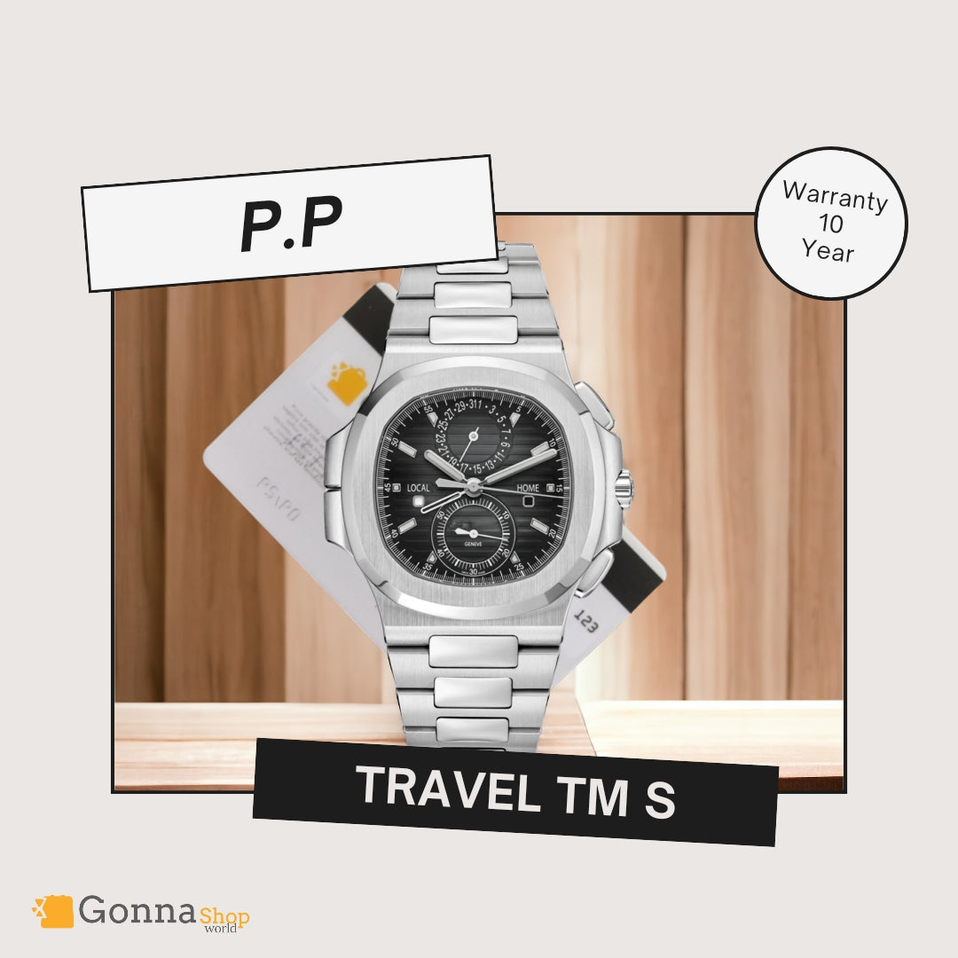 ساعة فاخرة P.p السفر TM الفضة
