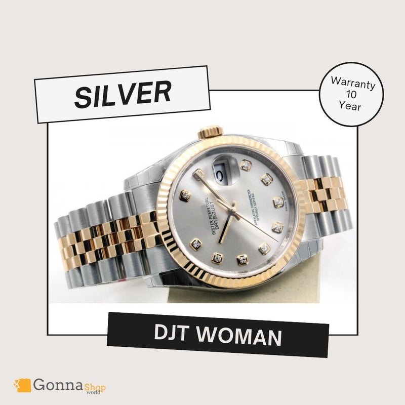 Luxury Watch DJT Half Gold Silver 36 For Woman 18k Plated