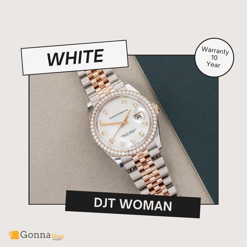 Luxury Watch DJT Half Gold White Dimo 36 For Woman 18k Plated