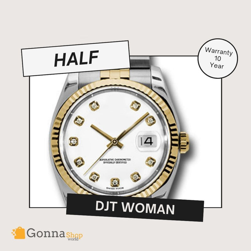 Luxury Watch DJT Woman White Half Gold 18k Dimo