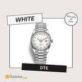 Luxury Watch DTE Silver White For Woman