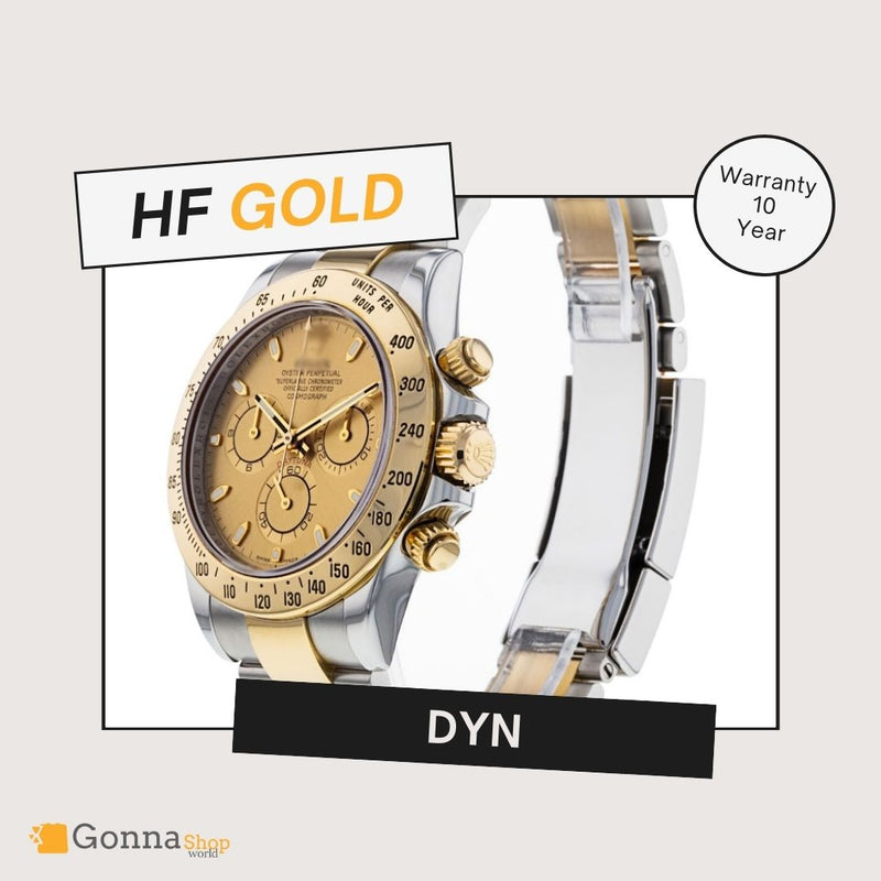 ساعة فاخرة DYN HF الذهب الطلب مطلي 18k