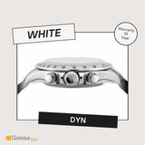 ساعة فاخرة DYN الأبيض الطلب الفضة