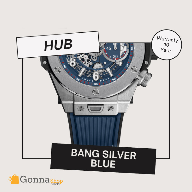 Luxury Watch HUB Unico Silver Blue